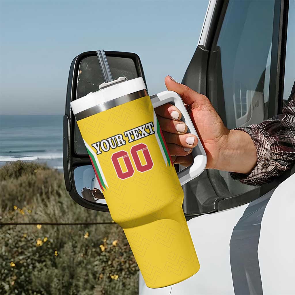 Custom Bulgaria Football Tumbler With Handle The Lions Come Champions Yellow Version - Wonder Print Shop