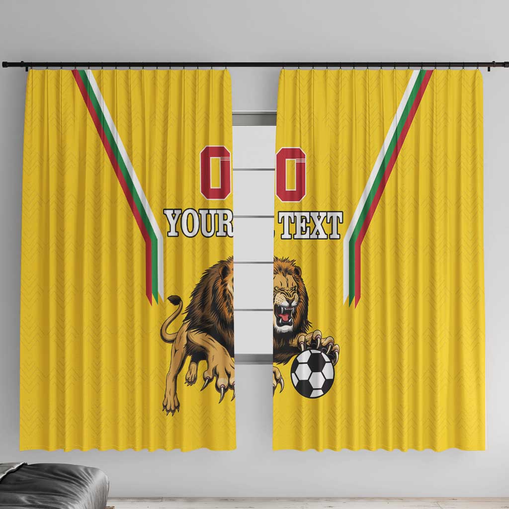 Custom Bulgaria Football Window Curtain The Lions Come Champions Yellow Version - Wonder Print Shop