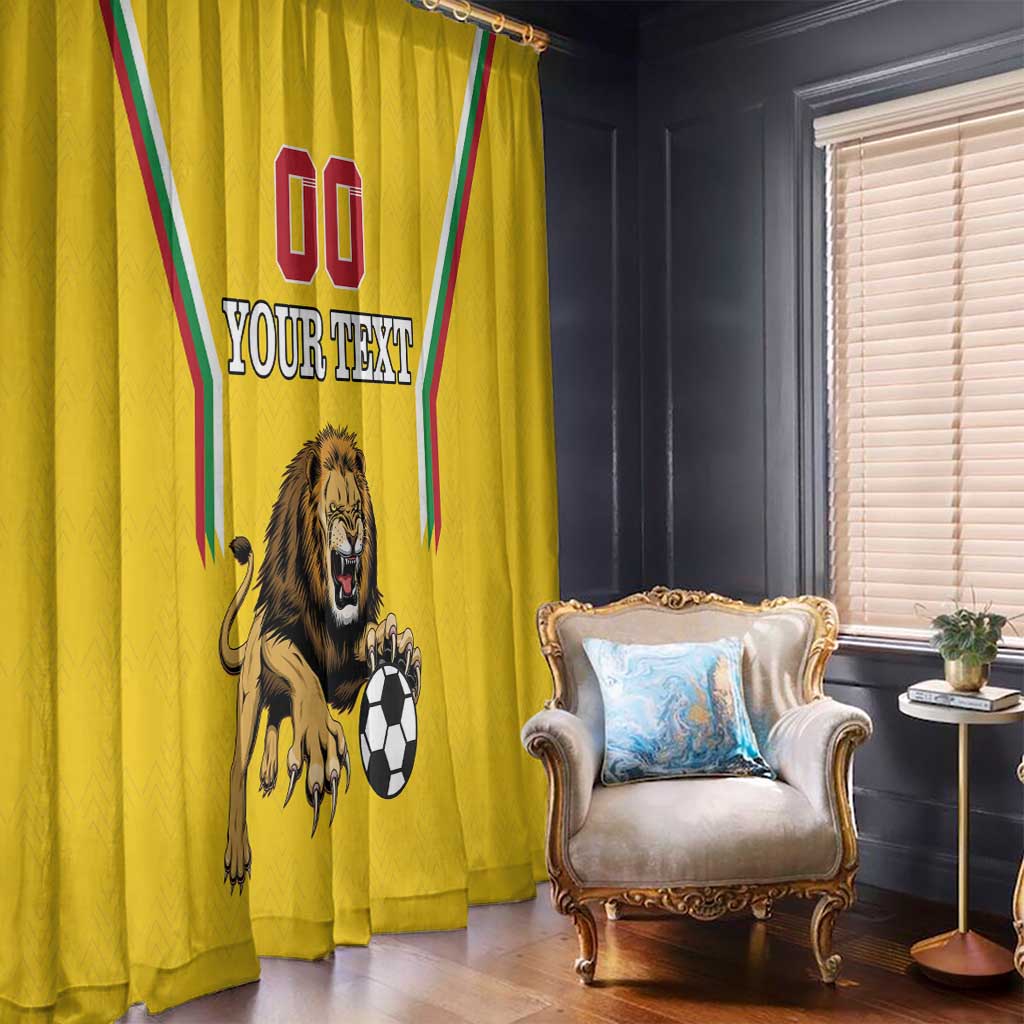 Custom Bulgaria Football Window Curtain The Lions Come Champions Yellow Version - Wonder Print Shop