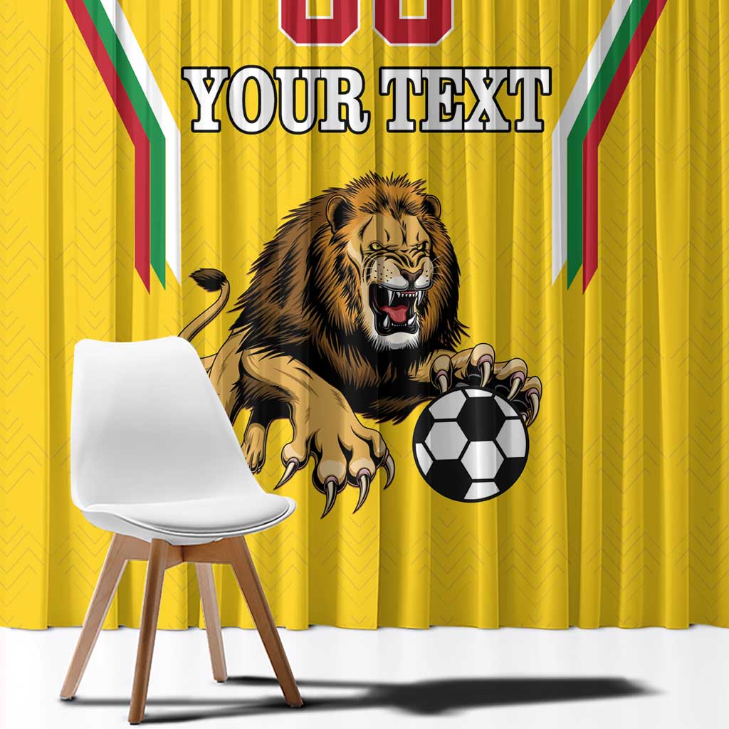Custom Bulgaria Football Window Curtain The Lions Come Champions Yellow Version - Wonder Print Shop