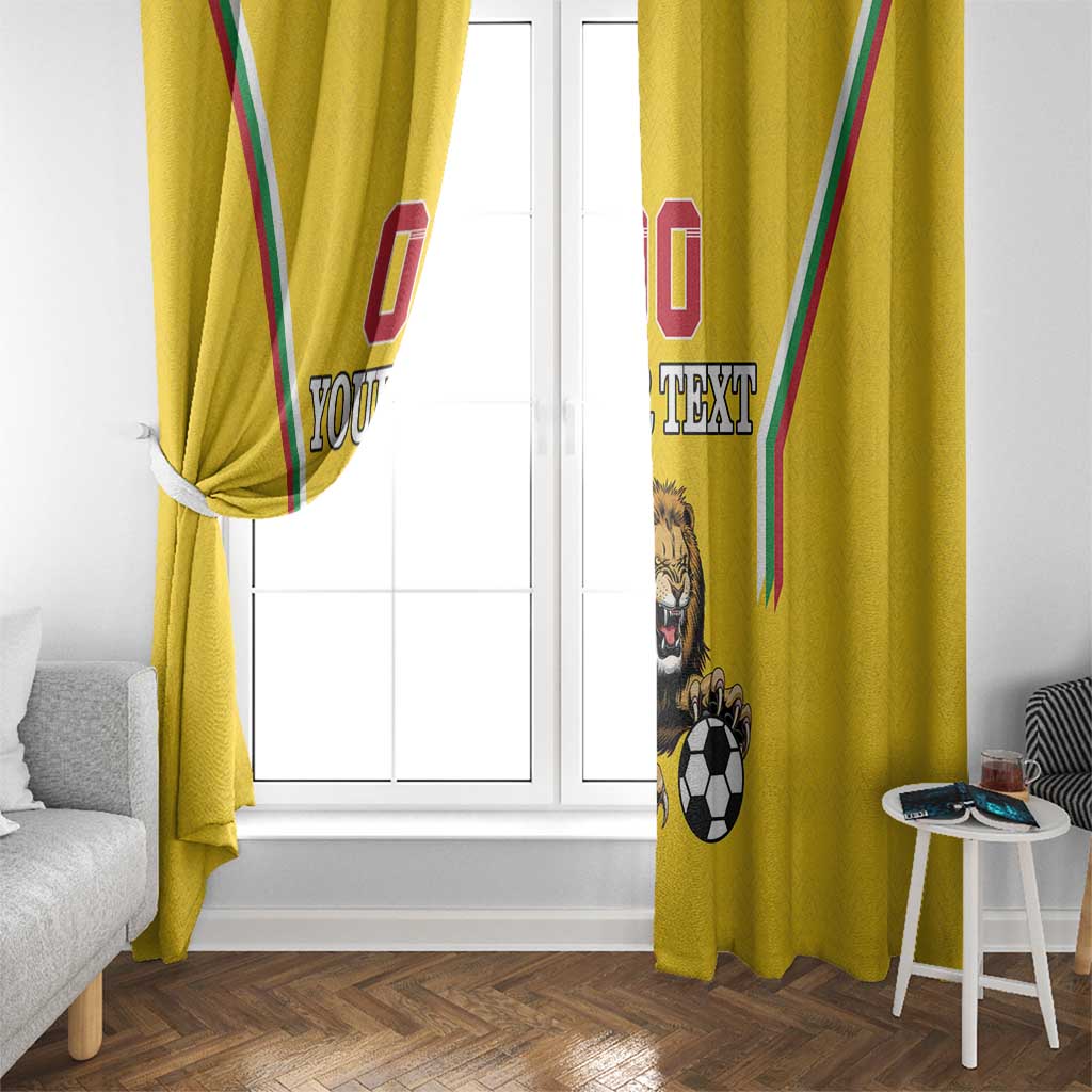 Custom Bulgaria Football Window Curtain The Lions Come Champions Yellow Version - Wonder Print Shop
