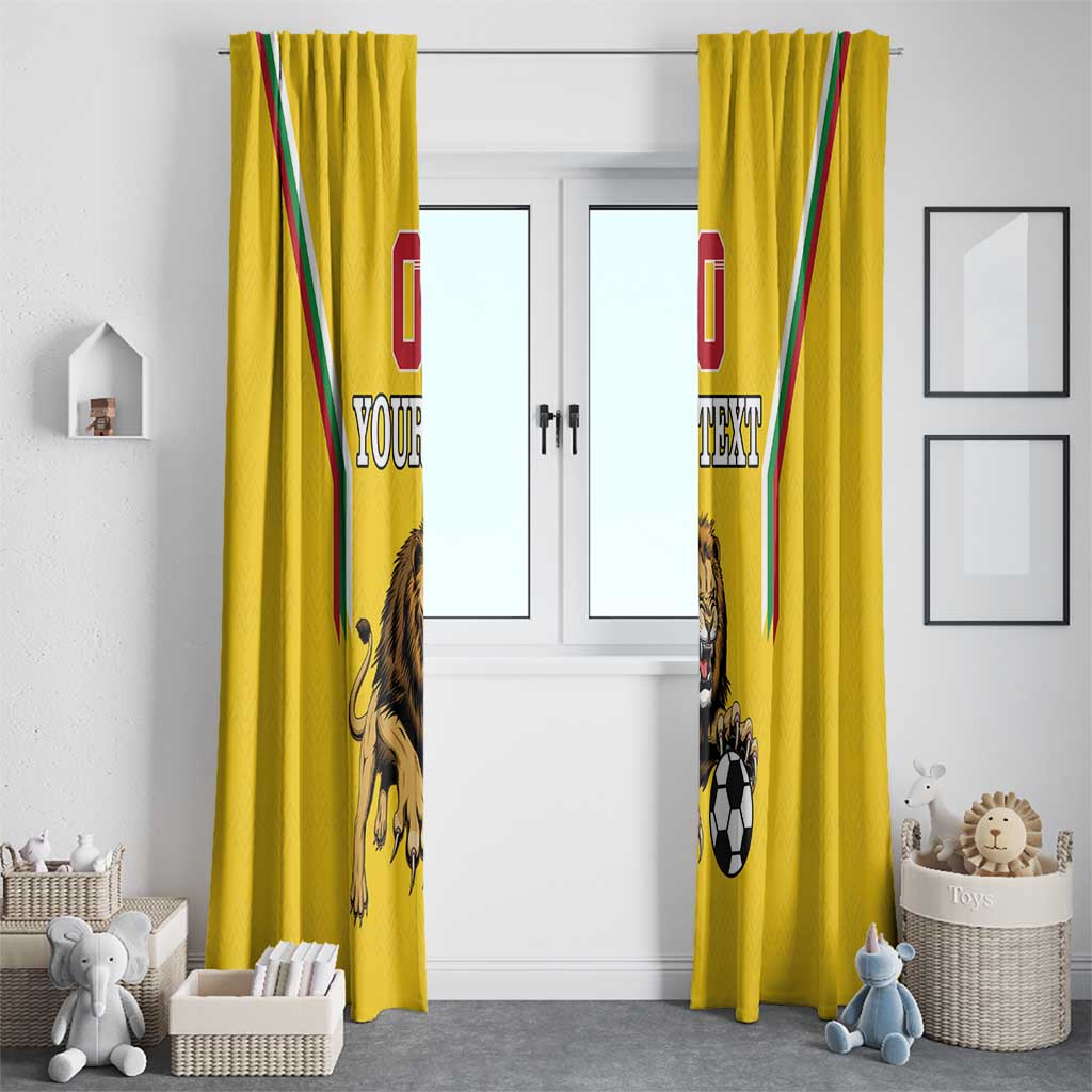 Custom Bulgaria Football Window Curtain The Lions Come Champions Yellow Version - Wonder Print Shop