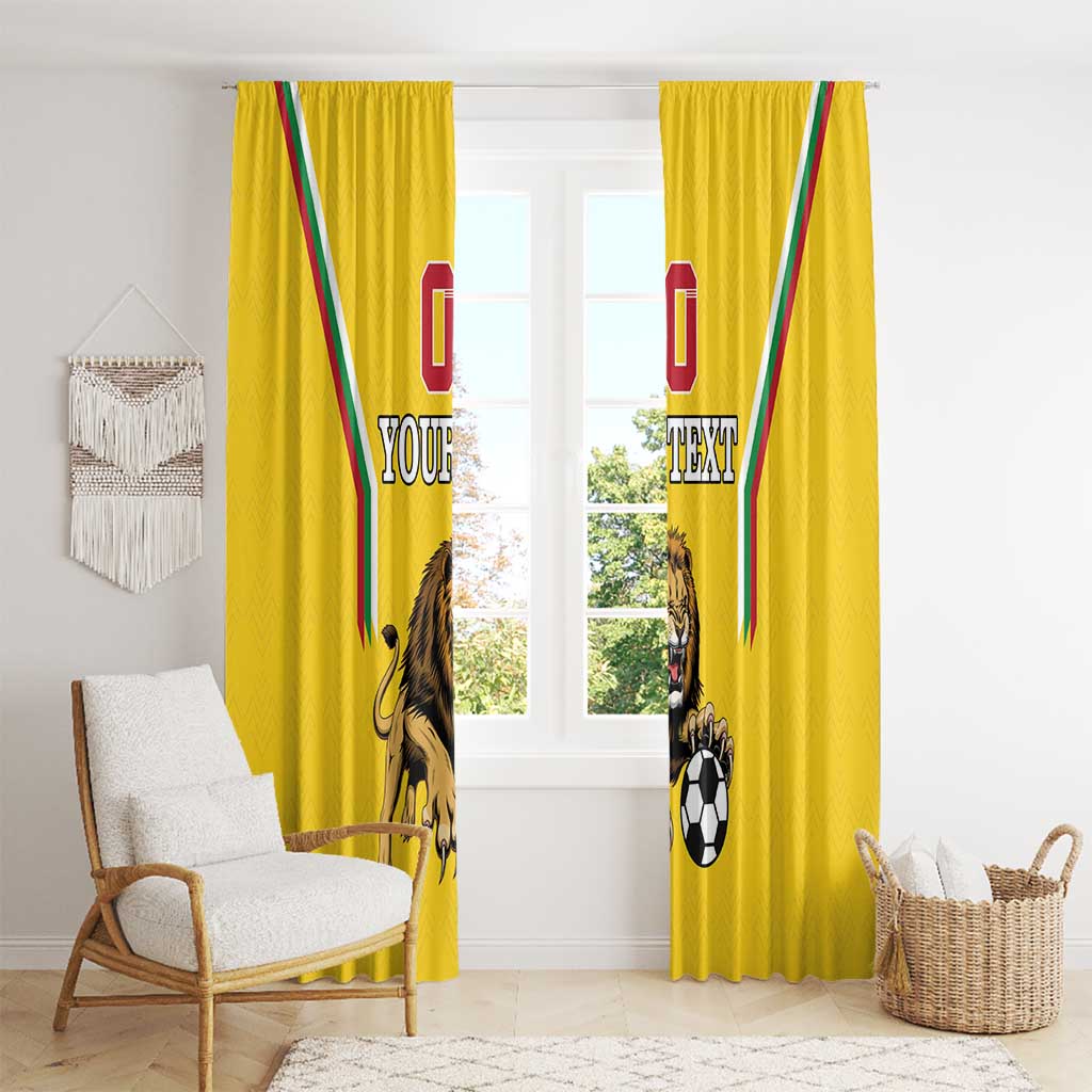 Custom Bulgaria Football Window Curtain The Lions Come Champions Yellow Version - Wonder Print Shop