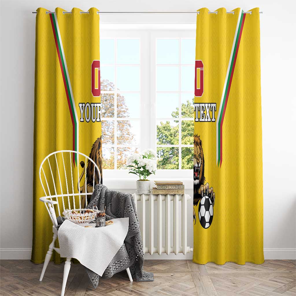 Custom Bulgaria Football Window Curtain The Lions Come Champions Yellow Version - Wonder Print Shop