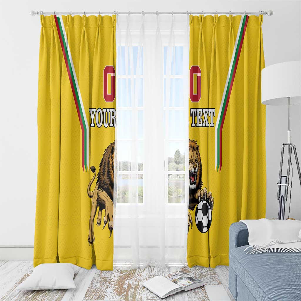 Custom Bulgaria Football Window Curtain The Lions Come Champions Yellow Version - Wonder Print Shop