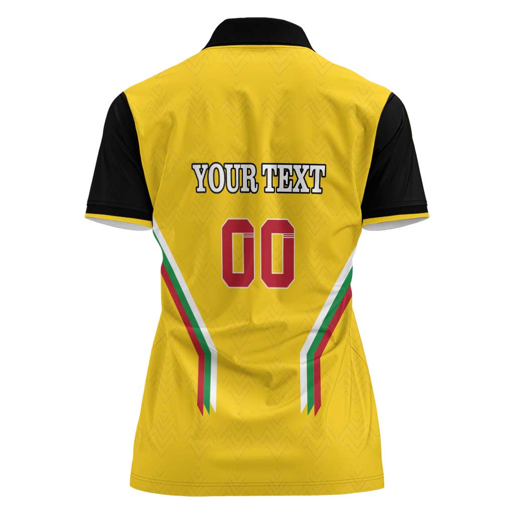Custom Bulgaria Football Women Polo Shirt The Lions Come Champions Yellow Version - Wonder Print Shop