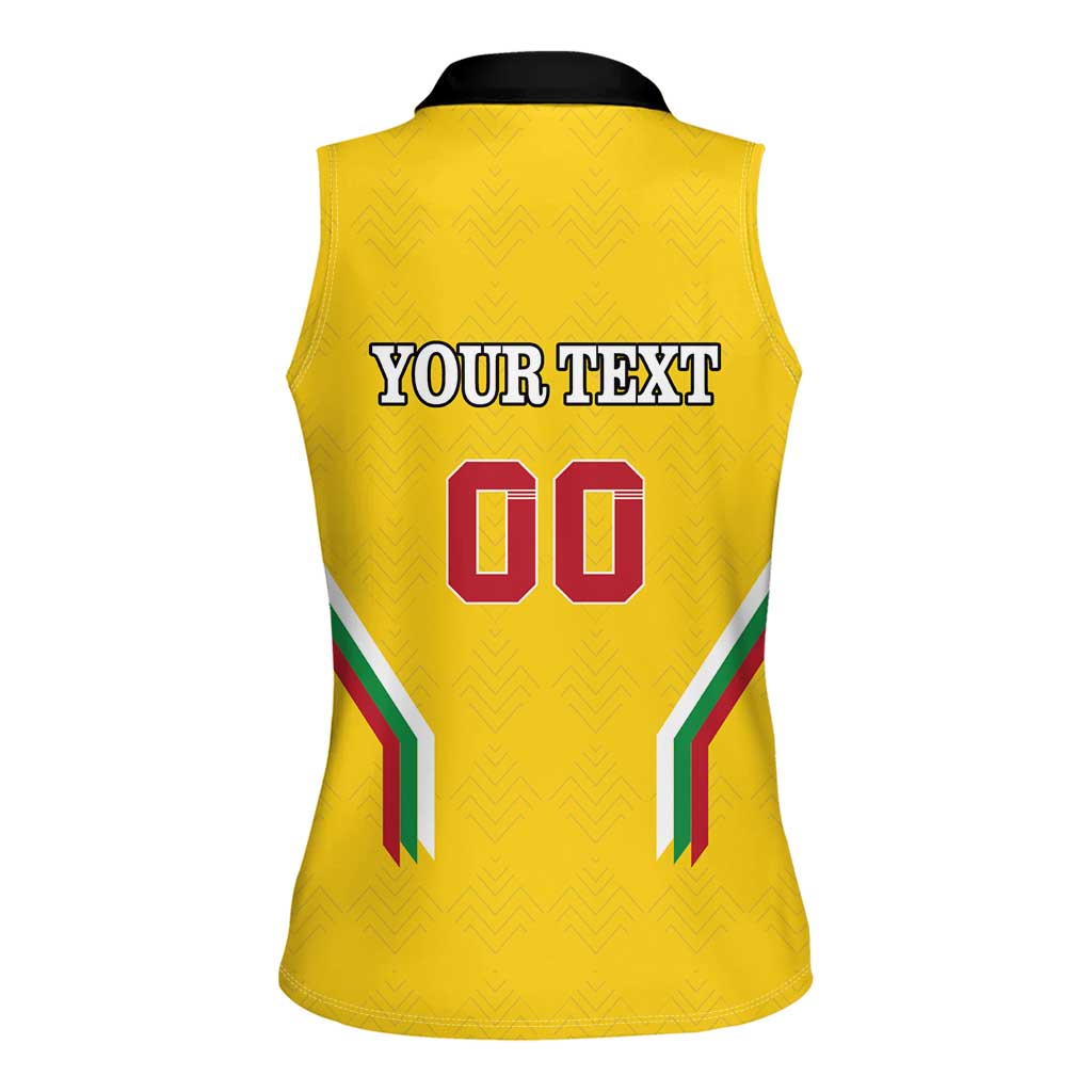 Custom Bulgaria Football Women Sleeveless Polo Shirt The Lions Come Champions Yellow Version - Wonder Print Shop