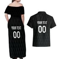 Custom Germany Rugby Couples Matching Off Shoulder Maxi Dress and Hawaiian Shirt Black Eagles Special Style