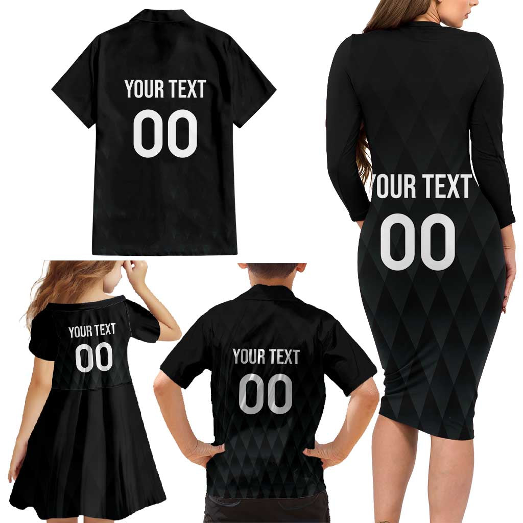 Custom Germany Rugby Family Matching Long Sleeve Bodycon Dress and Hawaiian Shirt Black Eagles Special Style