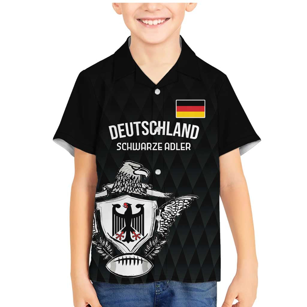 Custom Germany Rugby Family Matching Mermaid Dress and Hawaiian Shirt Black Eagles Special Style