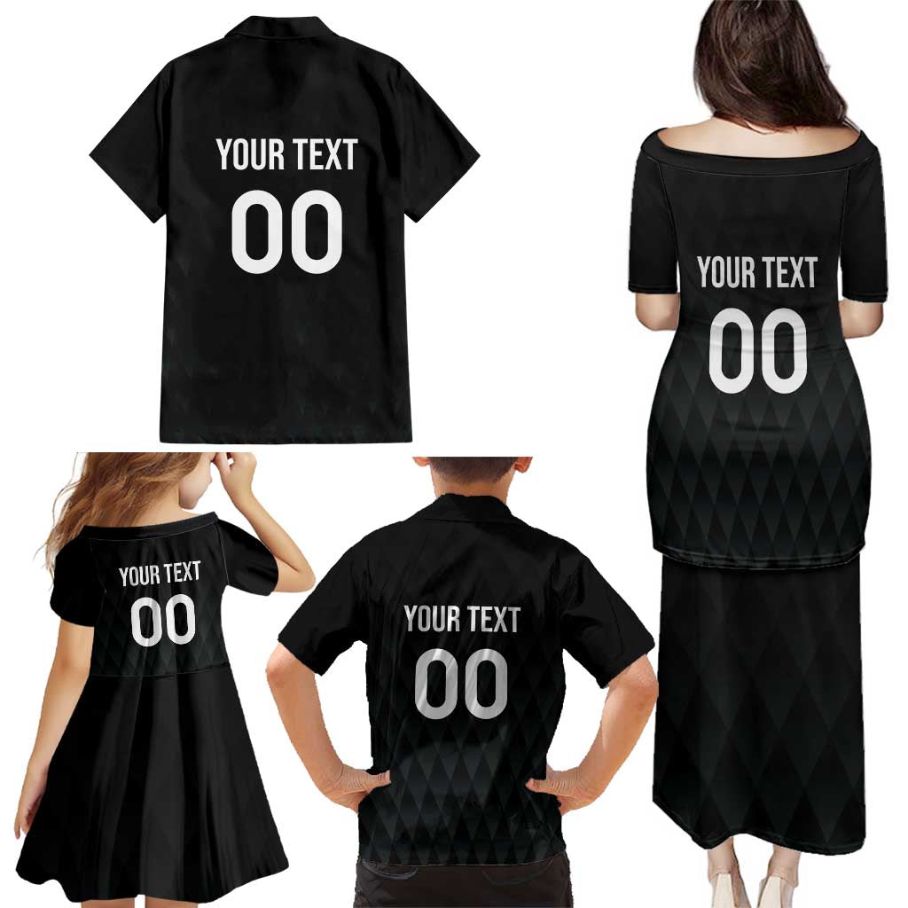 Custom Germany Rugby Family Matching Puletasi and Hawaiian Shirt Black Eagles Special Style