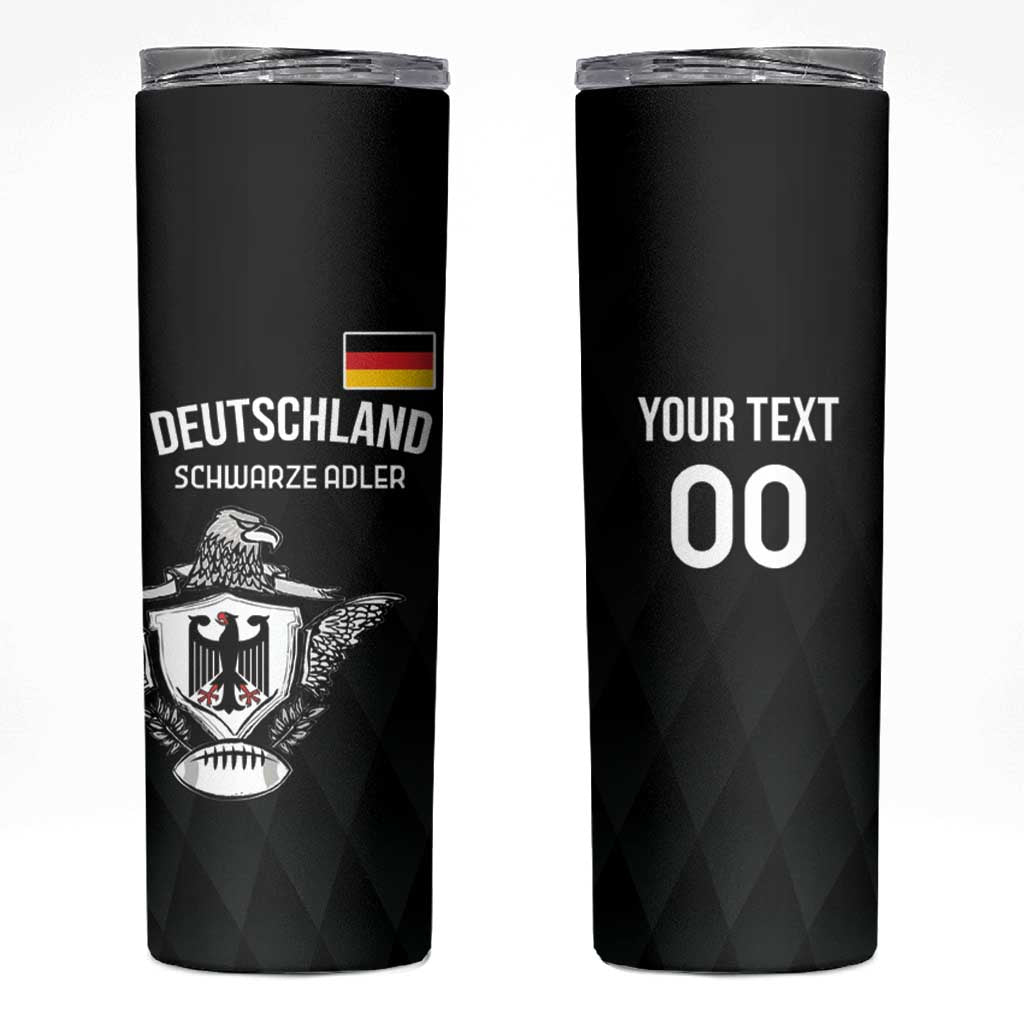 Custom Germany Rugby Skinny Tumbler Black Eagles Special Style - Wonder Print Shop