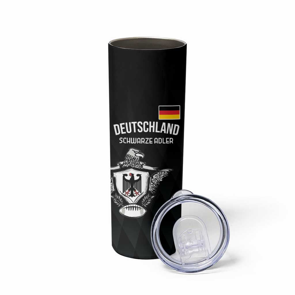 Custom Germany Rugby Skinny Tumbler Black Eagles Special Style - Wonder Print Shop