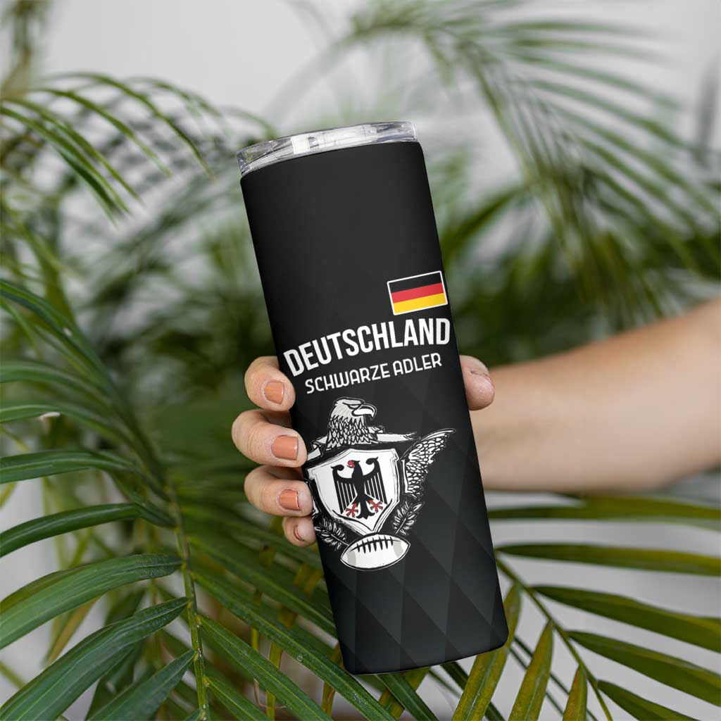Custom Germany Rugby Skinny Tumbler Black Eagles Special Style - Wonder Print Shop