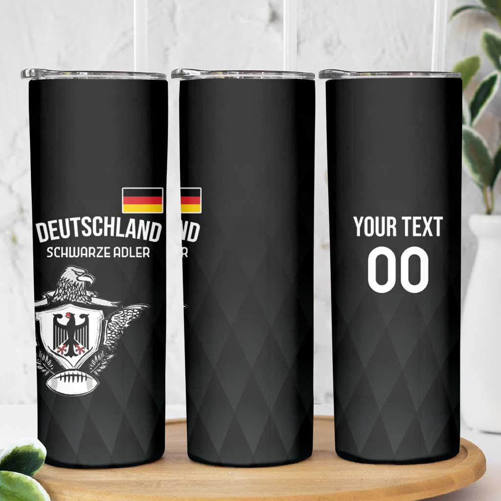 Custom Germany Rugby Skinny Tumbler Black Eagles Special Style - Wonder Print Shop