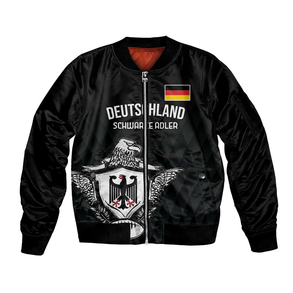 Custom Germany Rugby Sleeve Zip Bomber Jacket Black Eagles Special Style - Wonder Print Shop