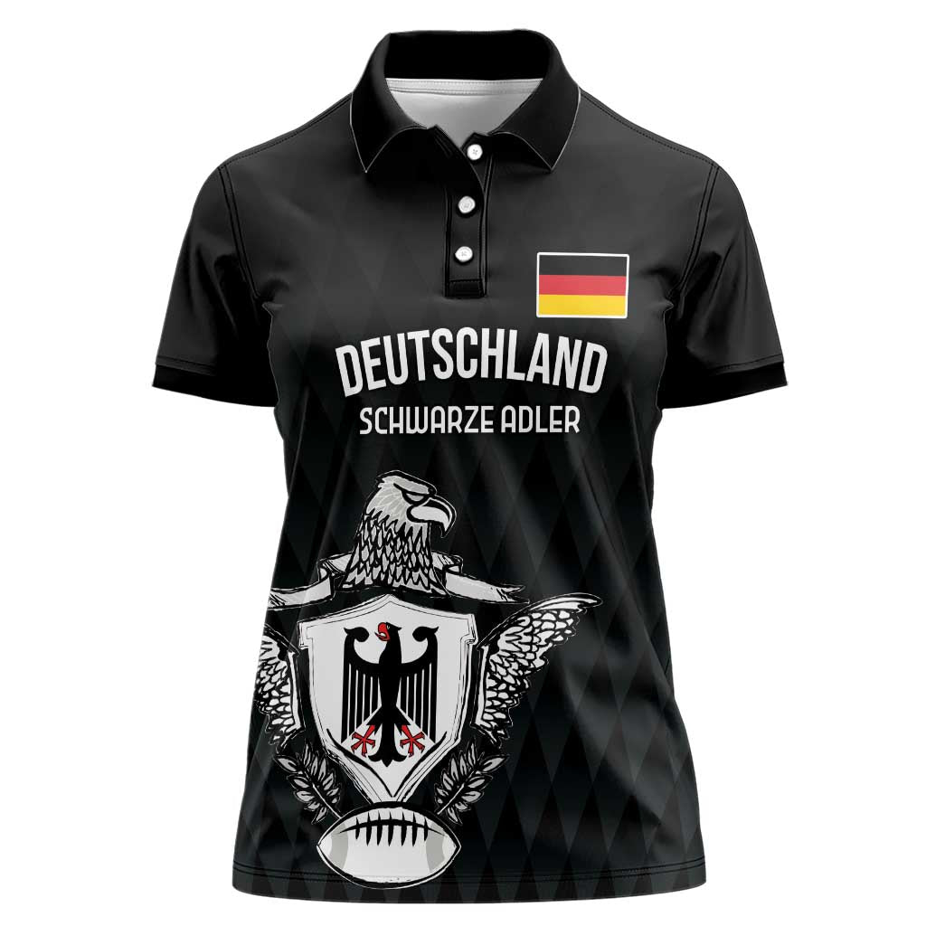 Custom Germany Rugby Women Polo Shirt Black Eagles Special Style - Wonder Print Shop