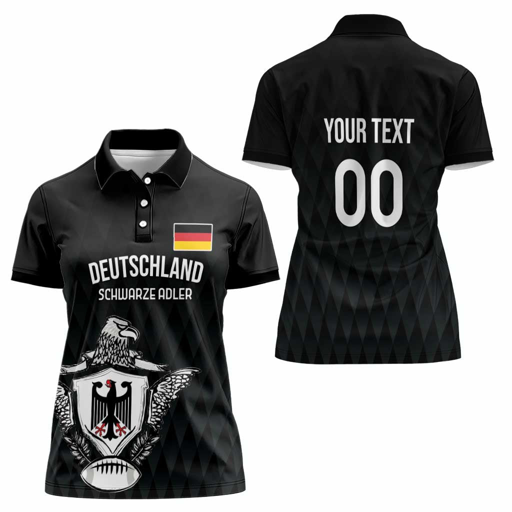 Custom Germany Rugby Women Polo Shirt Black Eagles Special Style - Wonder Print Shop