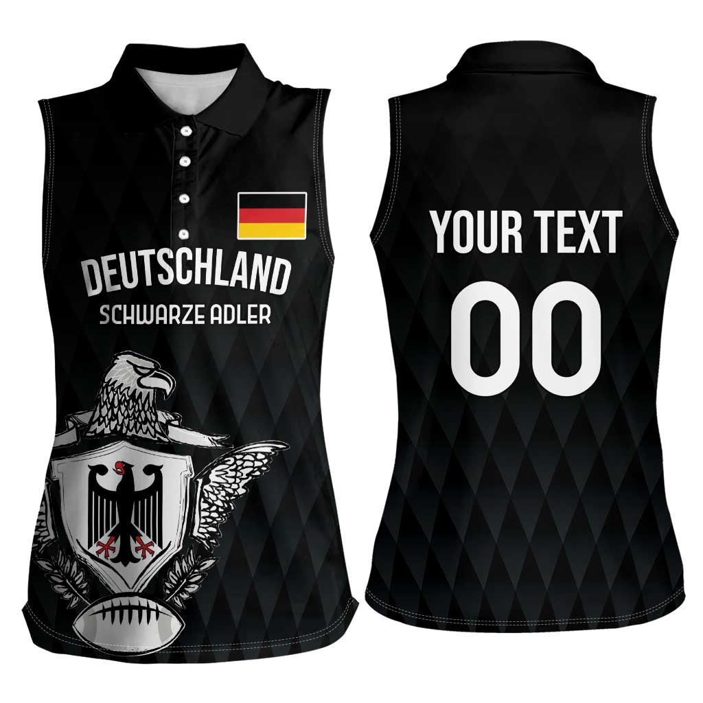 Custom Germany Rugby Women Sleeveless Polo Shirt Black Eagles Special Style - Wonder Print Shop