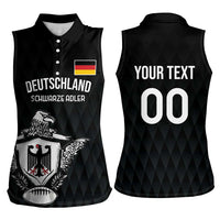 Custom Germany Rugby Women Sleeveless Polo Shirt Black Eagles Special Style - Wonder Print Shop