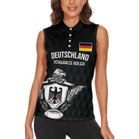 Custom Germany Rugby Women Sleeveless Polo Shirt Black Eagles Special Style - Wonder Print Shop