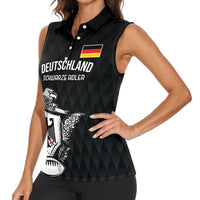 Custom Germany Rugby Women Sleeveless Polo Shirt Black Eagles Special Style - Wonder Print Shop