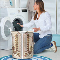 Hutsul Keptar Ukraine Laundry Basket Carpathian Folk Embroidery Heritage Style - Wonder Print Shop