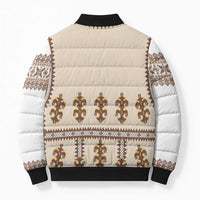 Hutsul Keptar Ukraine Bomber Puffer Jacket Carpathian Folk Embroidery Heritage Style - Wonder Print Shop