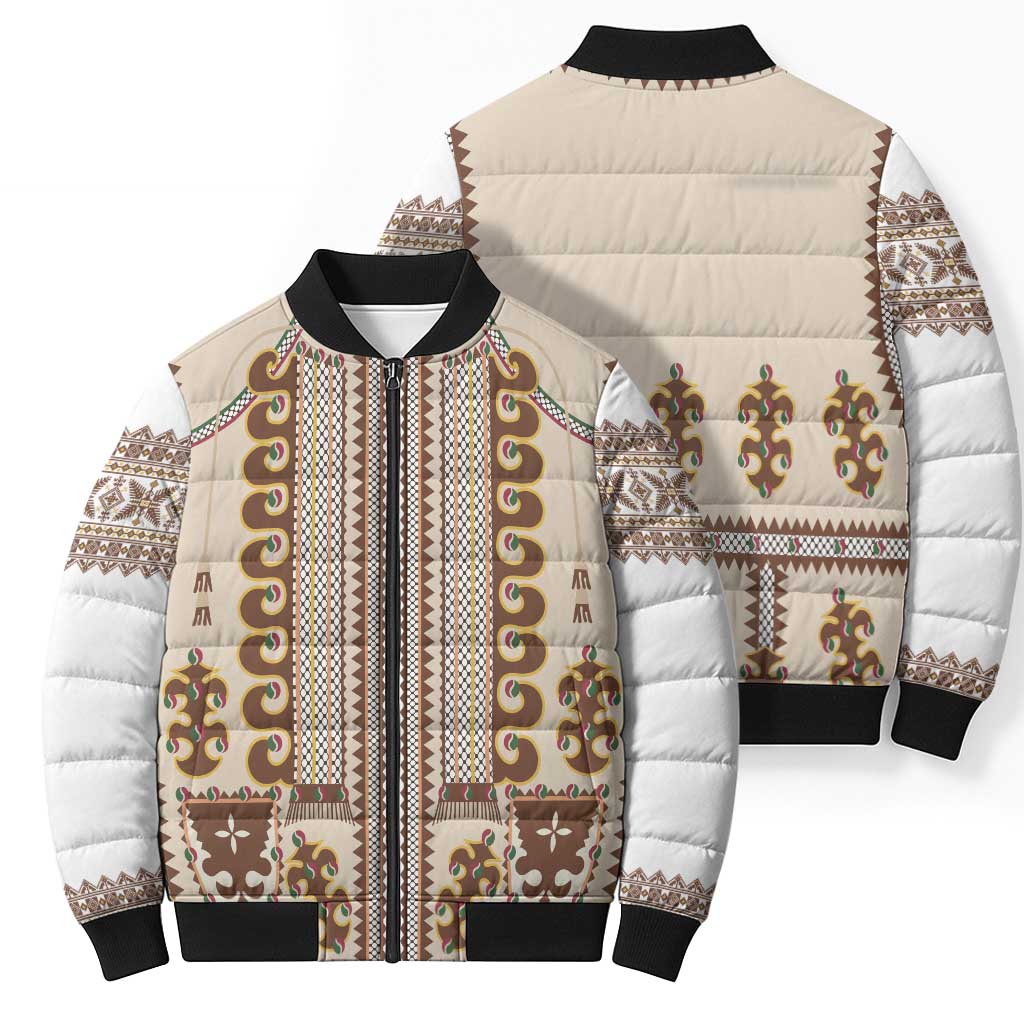 Hutsul Keptar Ukraine Bomber Puffer Jacket Carpathian Folk Embroidery Heritage Style - Wonder Print Shop