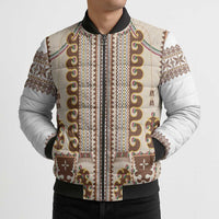 Hutsul Keptar Ukraine Bomber Puffer Jacket Carpathian Folk Embroidery Heritage Style - Wonder Print Shop