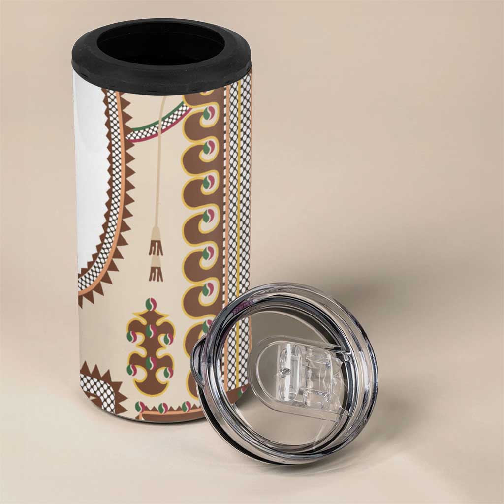 Hutsul Keptar Ukraine 4 in 1 Can Cooler Tumbler Carpathian Folk Embroidery Heritage Style - Wonder Print Shop