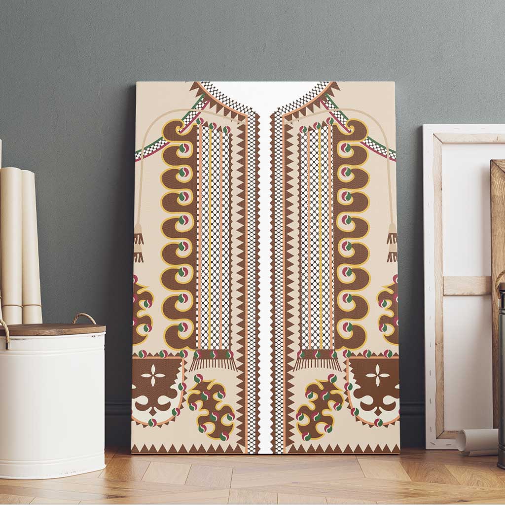 Hutsul Keptar Ukraine Canvas Wall Art Carpathian Folk Embroidery Heritage Style - Wonder Print Shop