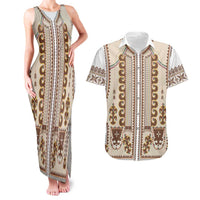 Hutsul Keptar Ukraine Couples Matching Tank Maxi Dress and Hawaiian Shirt Carpathian Folk Embroidery Heritage Style - Wonder Print Shop