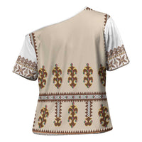 Hutsul Keptar Ukraine Cross Shoulder Shirt Carpathian Folk Embroidery Heritage Style - Wonder Print Shop