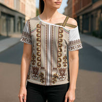 Hutsul Keptar Ukraine Cross Shoulder Shirt Carpathian Folk Embroidery Heritage Style - Wonder Print Shop