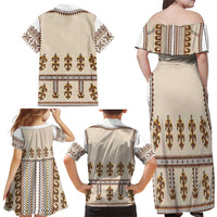 Hutsul Keptar Ukraine Family Matching Off Shoulder Maxi Dress and Hawaiian Shirt Carpathian Folk Embroidery Heritage Style
