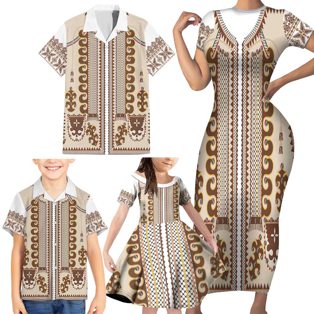 Hutsul Keptar Ukraine Family Matching Short Sleeve Bodycon Dress and Hawaiian Shirt Carpathian Folk Embroidery Heritage Style