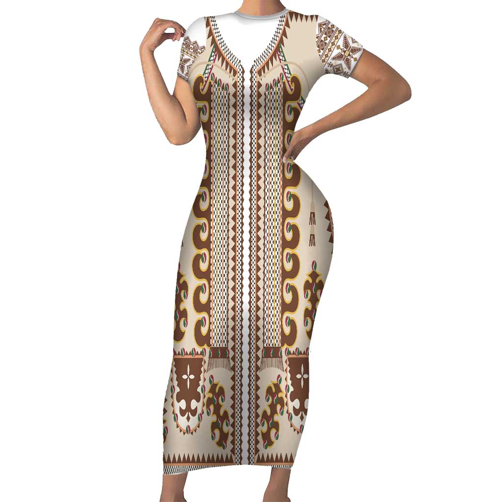 Hutsul Keptar Ukraine Family Matching Short Sleeve Bodycon Dress and Hawaiian Shirt Carpathian Folk Embroidery Heritage Style