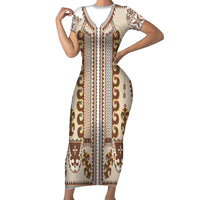Hutsul Keptar Ukraine Family Matching Short Sleeve Bodycon Dress and Hawaiian Shirt Carpathian Folk Embroidery Heritage Style
