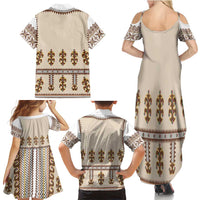 Hutsul Keptar Ukraine Family Matching Summer Maxi Dress and Hawaiian Shirt Carpathian Folk Embroidery Heritage Style