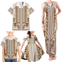 Hutsul Keptar Ukraine Family Matching Tank Maxi Dress and Hawaiian Shirt Carpathian Folk Embroidery Heritage Style