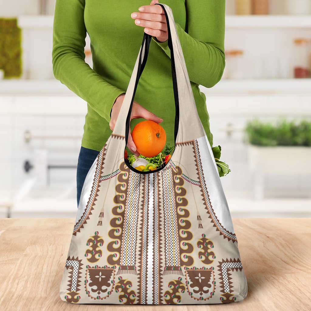 Hutsul Keptar Ukraine Grocery Bag Carpathian Folk Embroidery Heritage Style - Wonder Print Shop