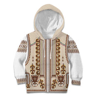 Hutsul Keptar Ukraine Kid Hoodie Carpathian Folk Embroidery Heritage Style - Wonder Print Shop