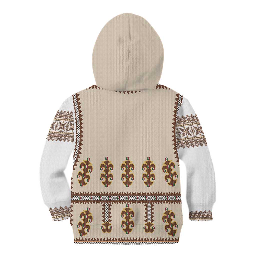 Hutsul Keptar Ukraine Kid Hoodie Carpathian Folk Embroidery Heritage Style - Wonder Print Shop