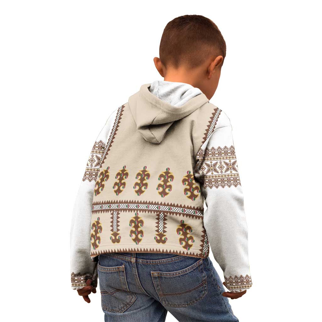 Hutsul Keptar Ukraine Kid Hoodie Carpathian Folk Embroidery Heritage Style - Wonder Print Shop