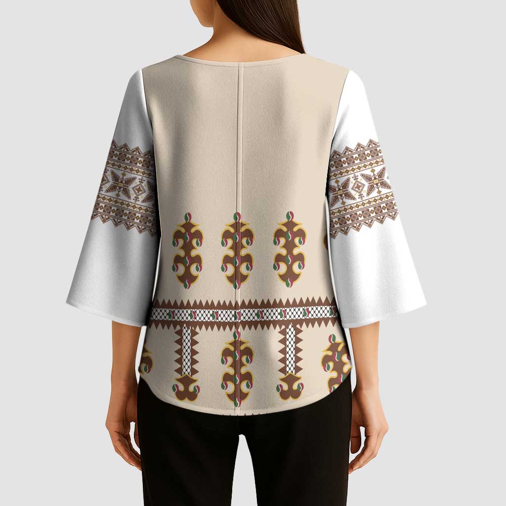 Hutsul Keptar Ukraine Kimono Sleeve Blouse Carpathian Folk Embroidery Heritage Style - Wonder Print Shop