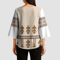 Hutsul Keptar Ukraine Kimono Sleeve Blouse Carpathian Folk Embroidery Heritage Style - Wonder Print Shop