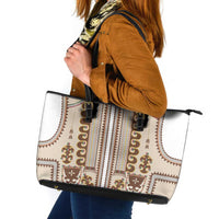 Hutsul Keptar Ukraine Leather Tote Bag Carpathian Folk Embroidery Heritage Style - Wonder Print Shop