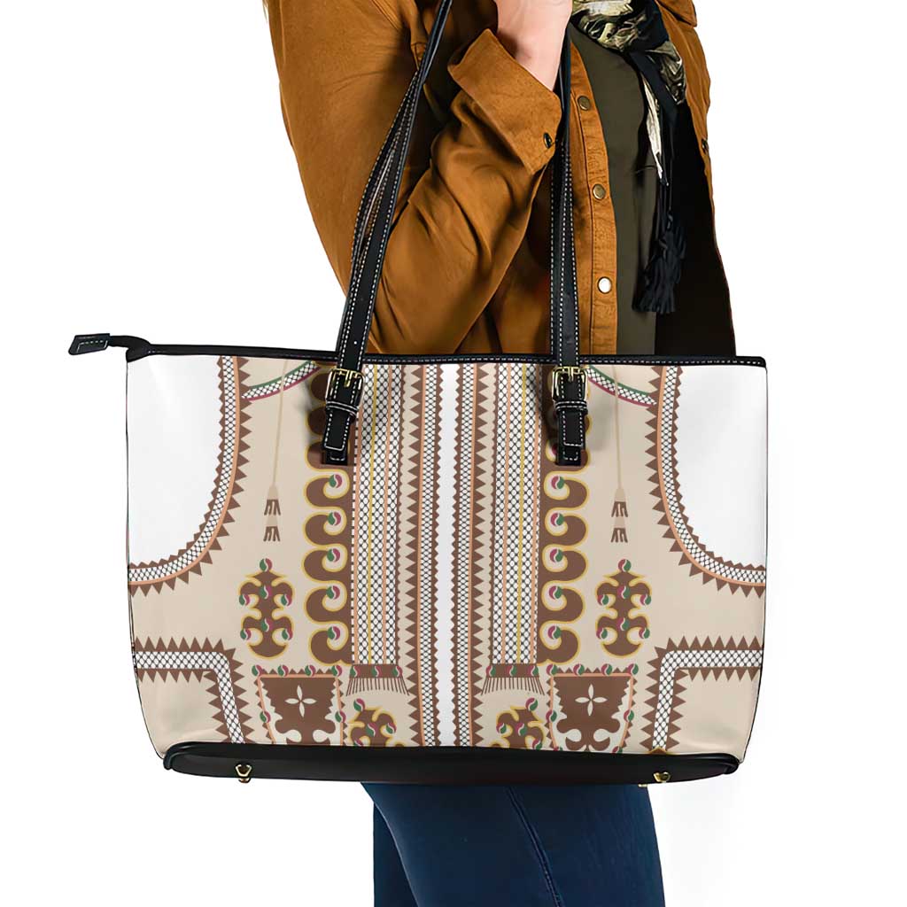 Hutsul Keptar Ukraine Leather Tote Bag Carpathian Folk Embroidery Heritage Style - Wonder Print Shop