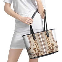 Hutsul Keptar Ukraine Leather Tote Bag Carpathian Folk Embroidery Heritage Style - Wonder Print Shop